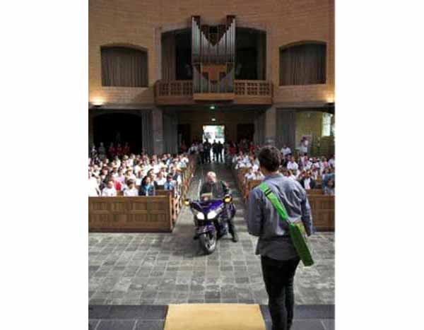 Motorcycle in Catholic Church